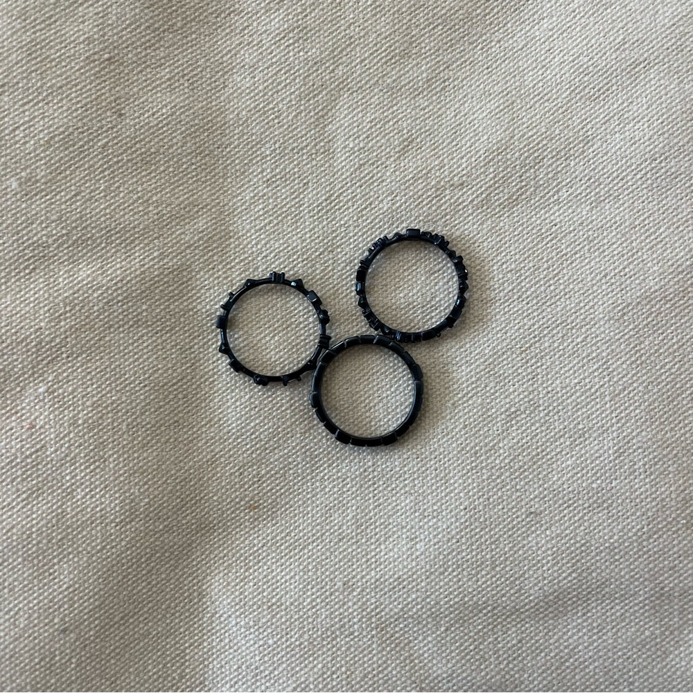 Kendra Scott Black and Blue Gem Ring Set